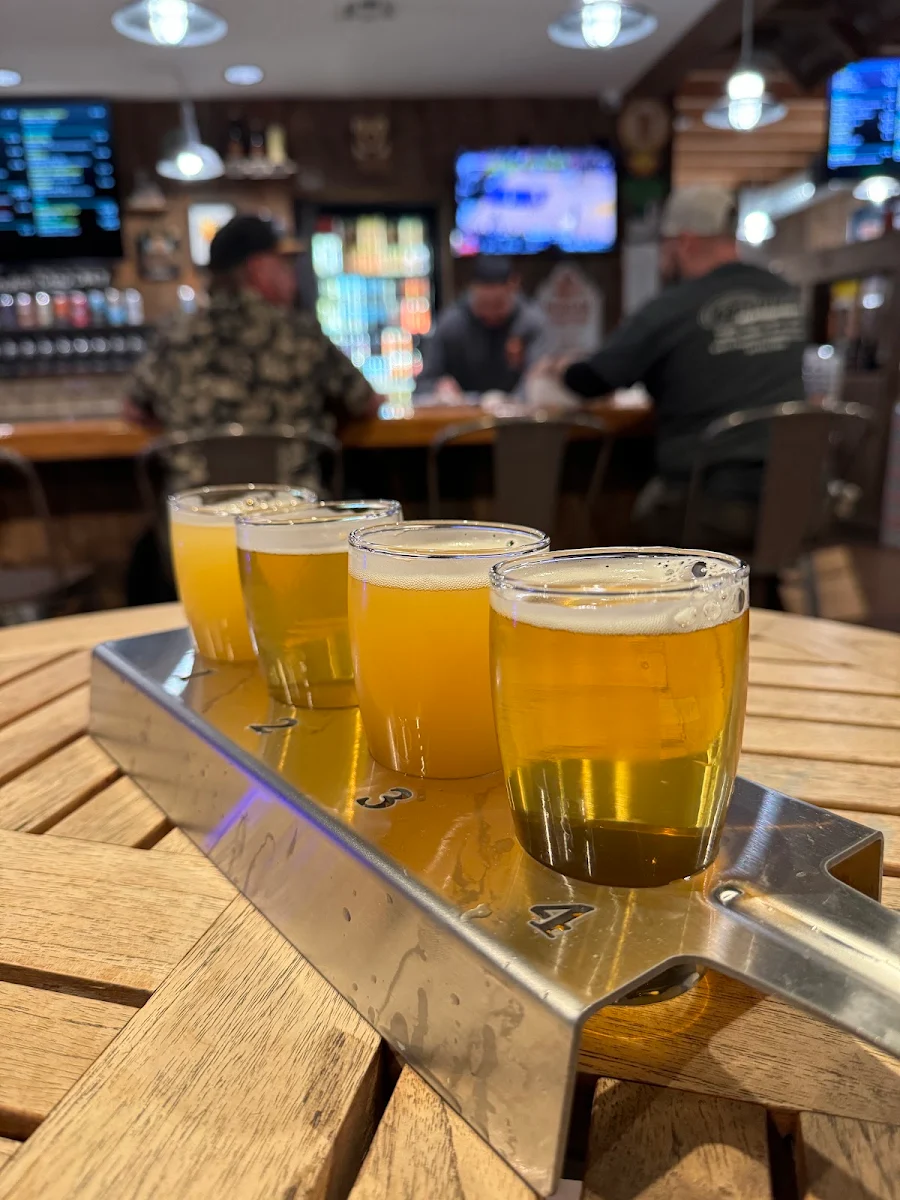 Craft Beer Flight on Wood