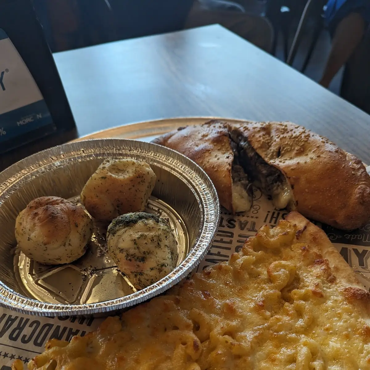 Calzone Mac and Cheese Pizza Garlic Nuts