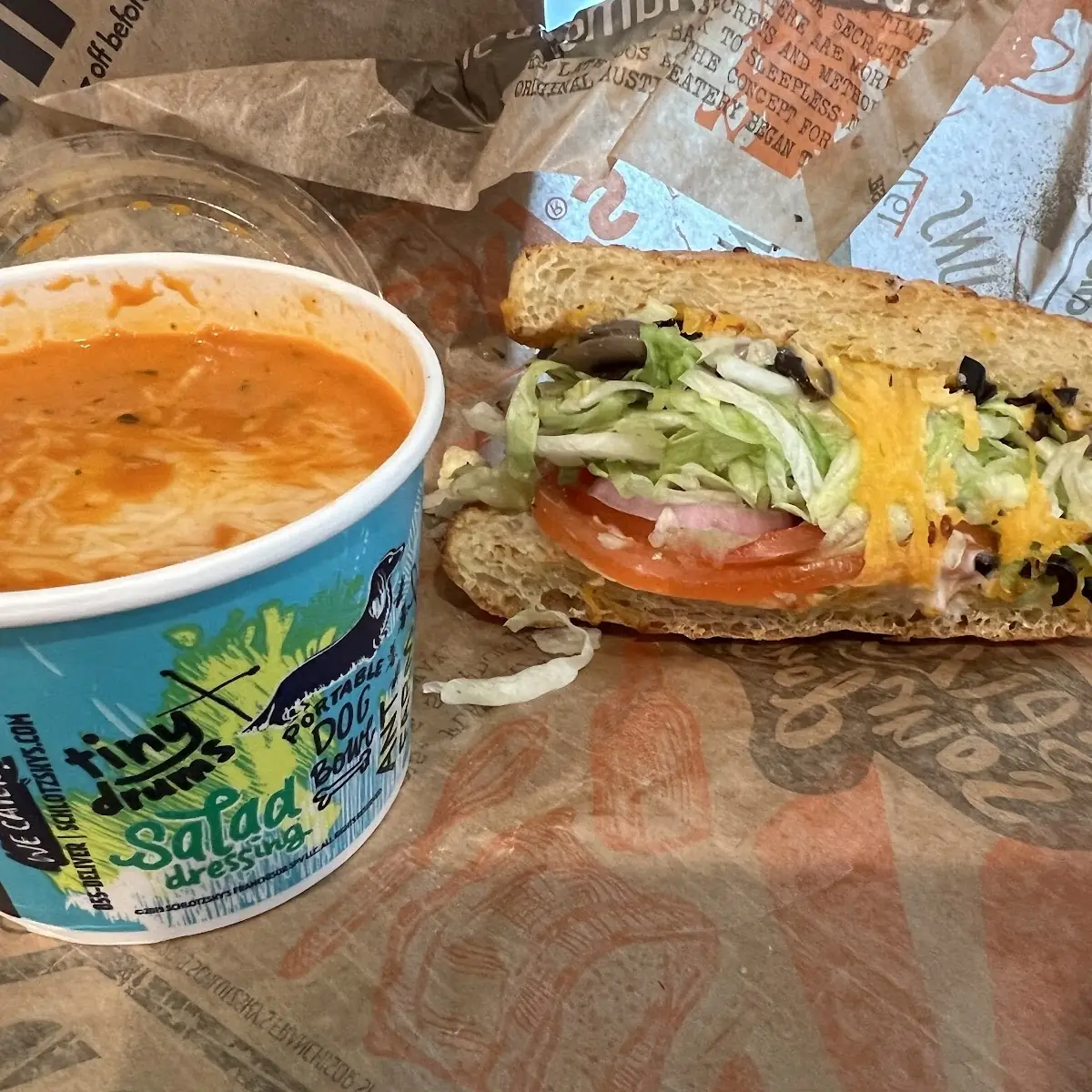 Veggie Sandwich and Tomato Basil Soup