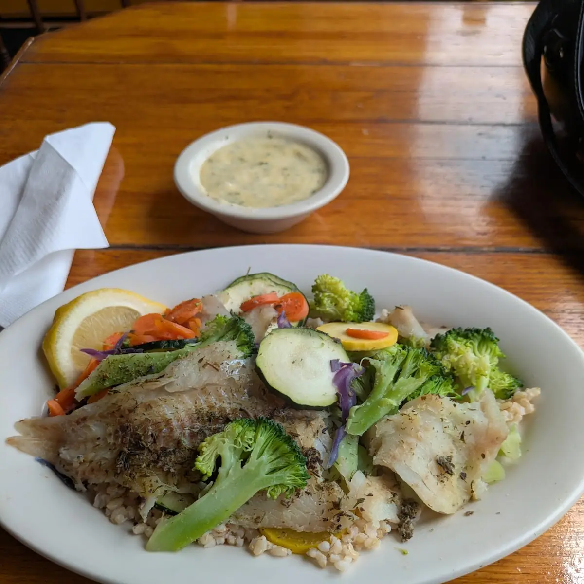 Steamed Vegetables with Wild Bluefish