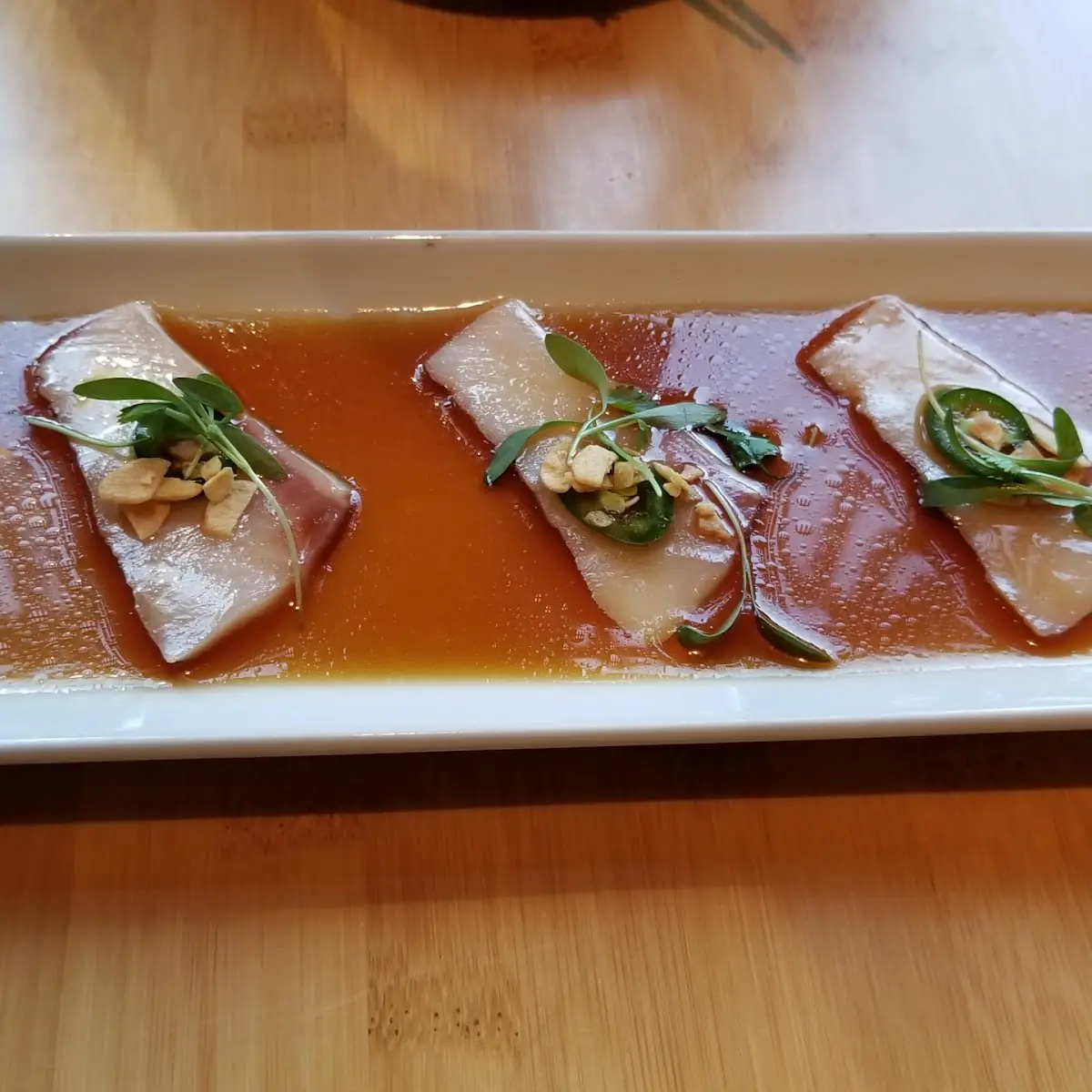 Salmon Carpaccio w Aji Amarillo Ponzu