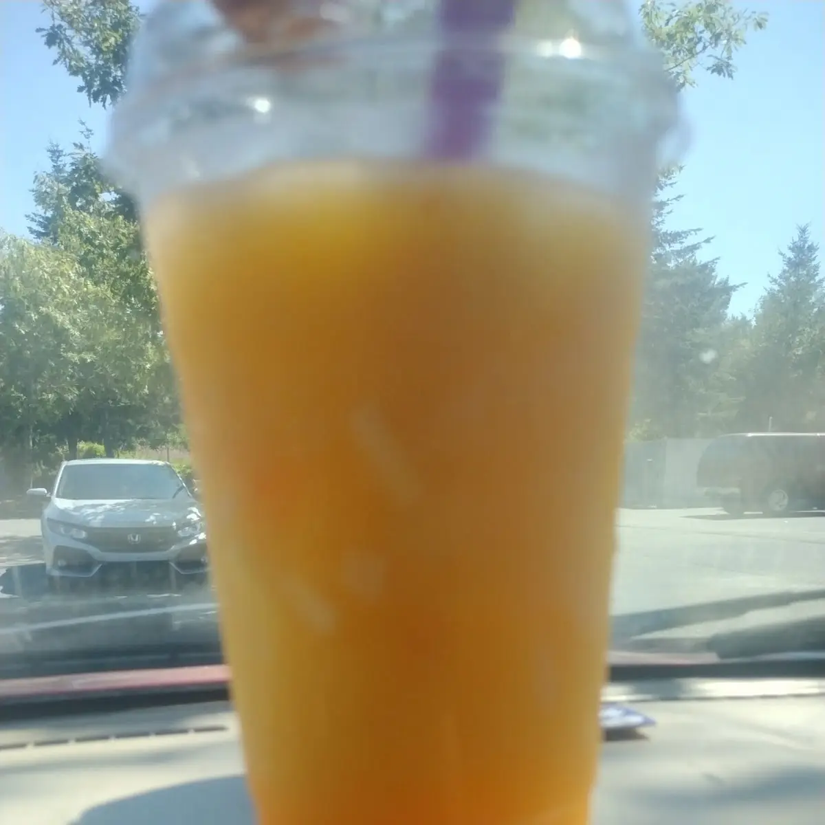 Orange Mango Smoothie with Rainbow and Mengo Jelly