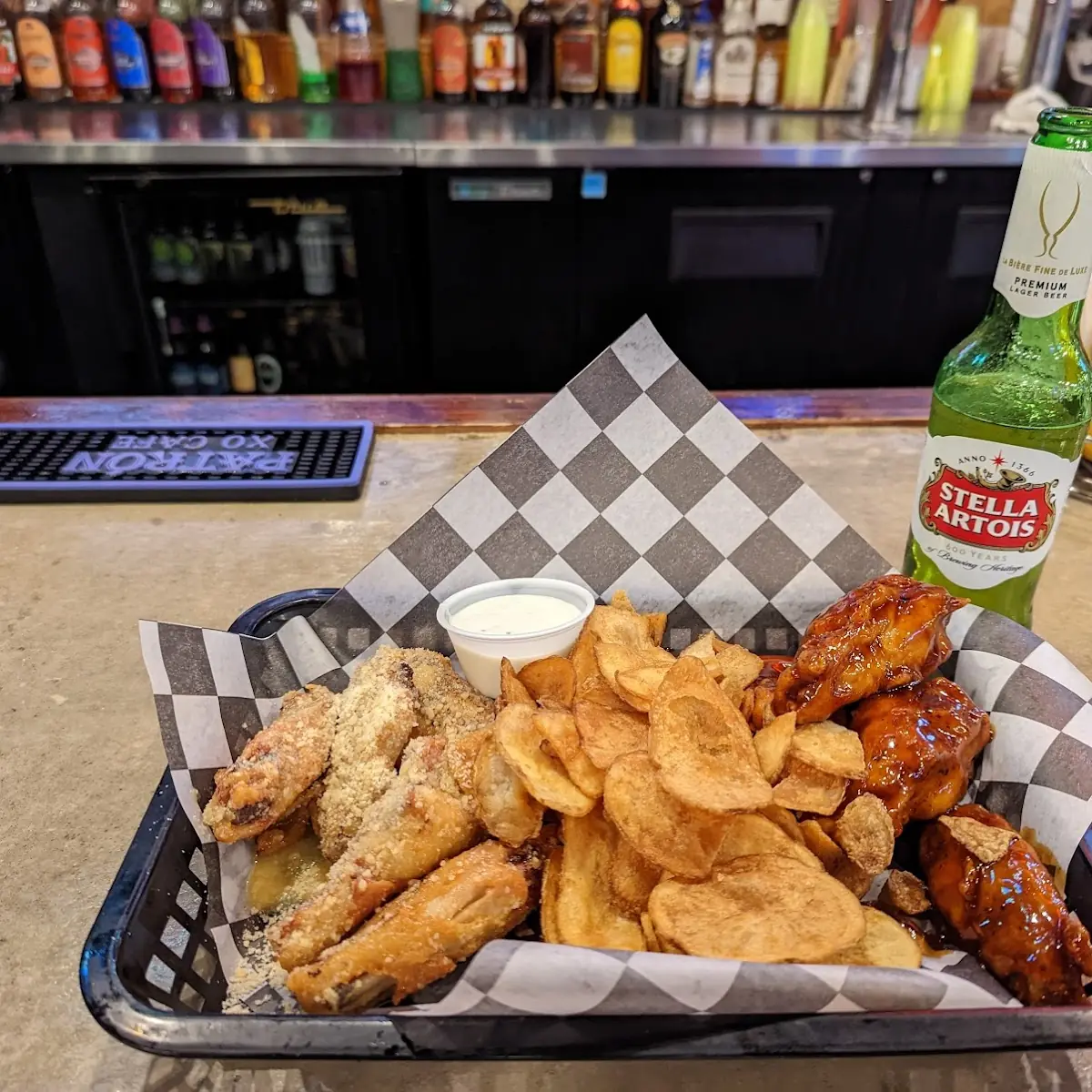 Garlic Parmesan Wings and Fries
