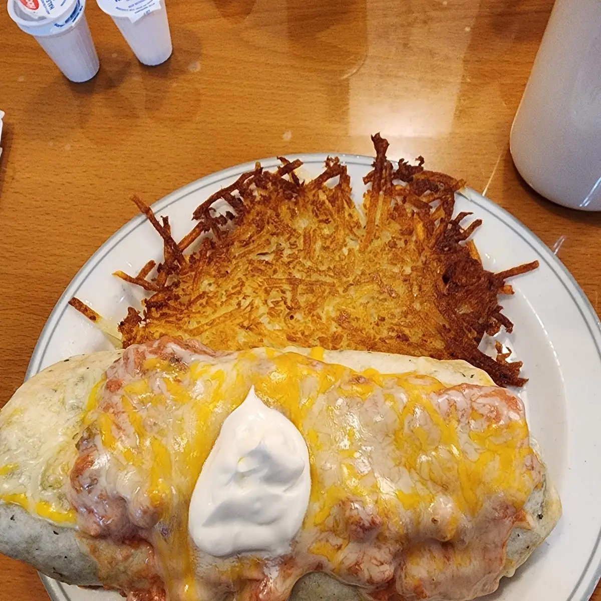Mexican Wrap and Hash Browns