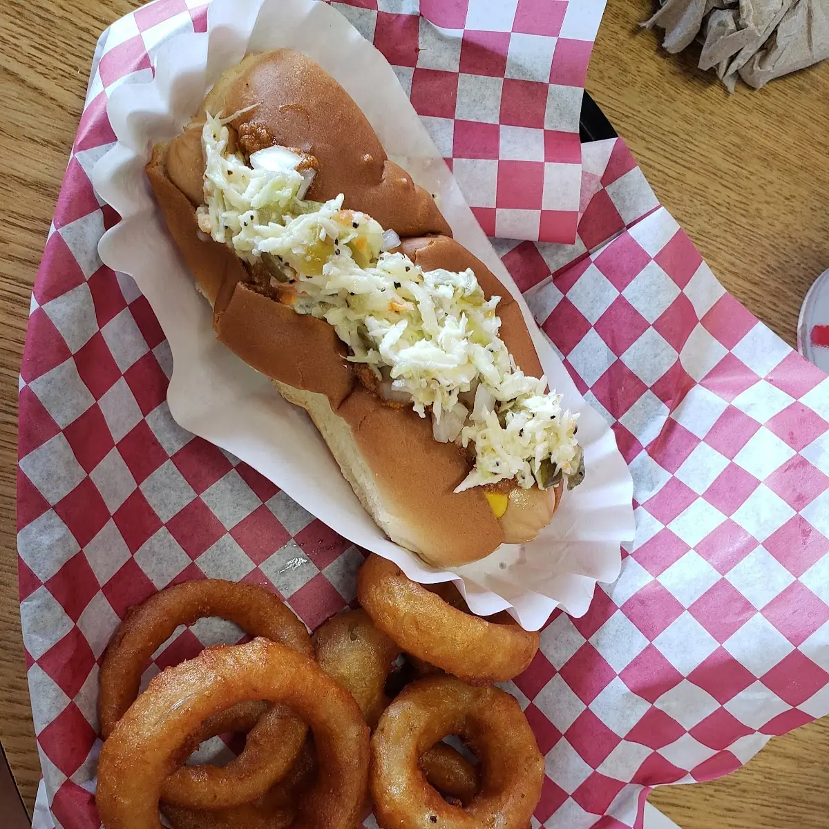 Carolina Dog and Onion Rings