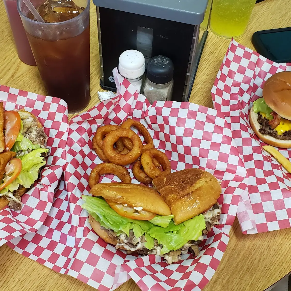 Cheese Steak Hoagie and Bacon Cheeseburger