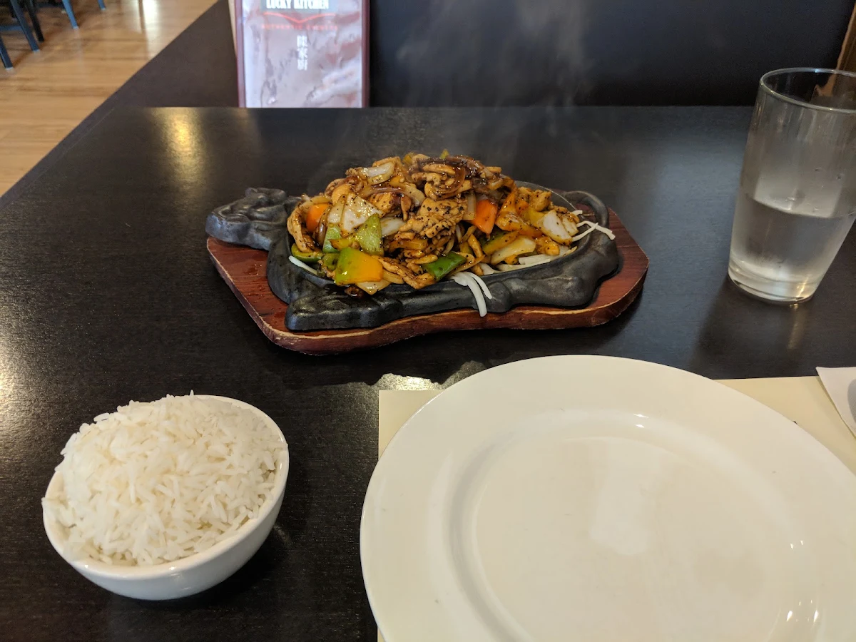 Chicken with Black Bean Sauce, Lucky Kitchen Buffet