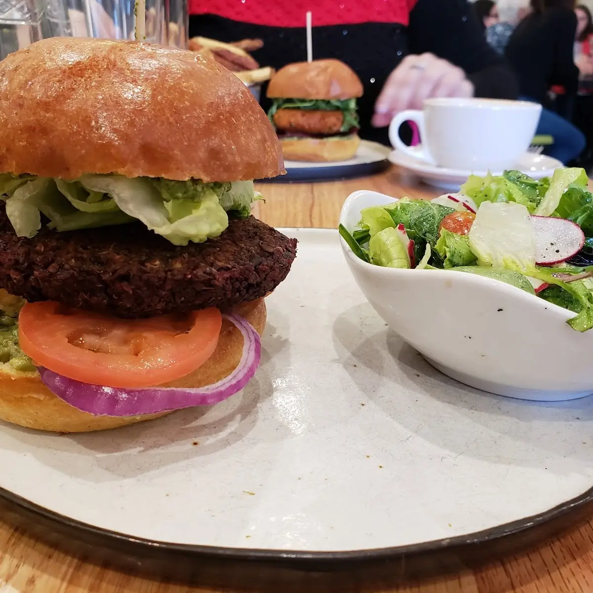 Veggie Burger with Salad