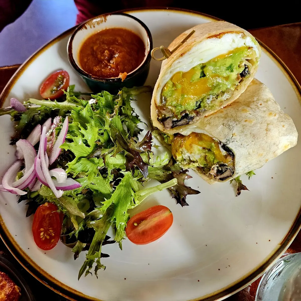 Breakfast Burrito with Side Salad