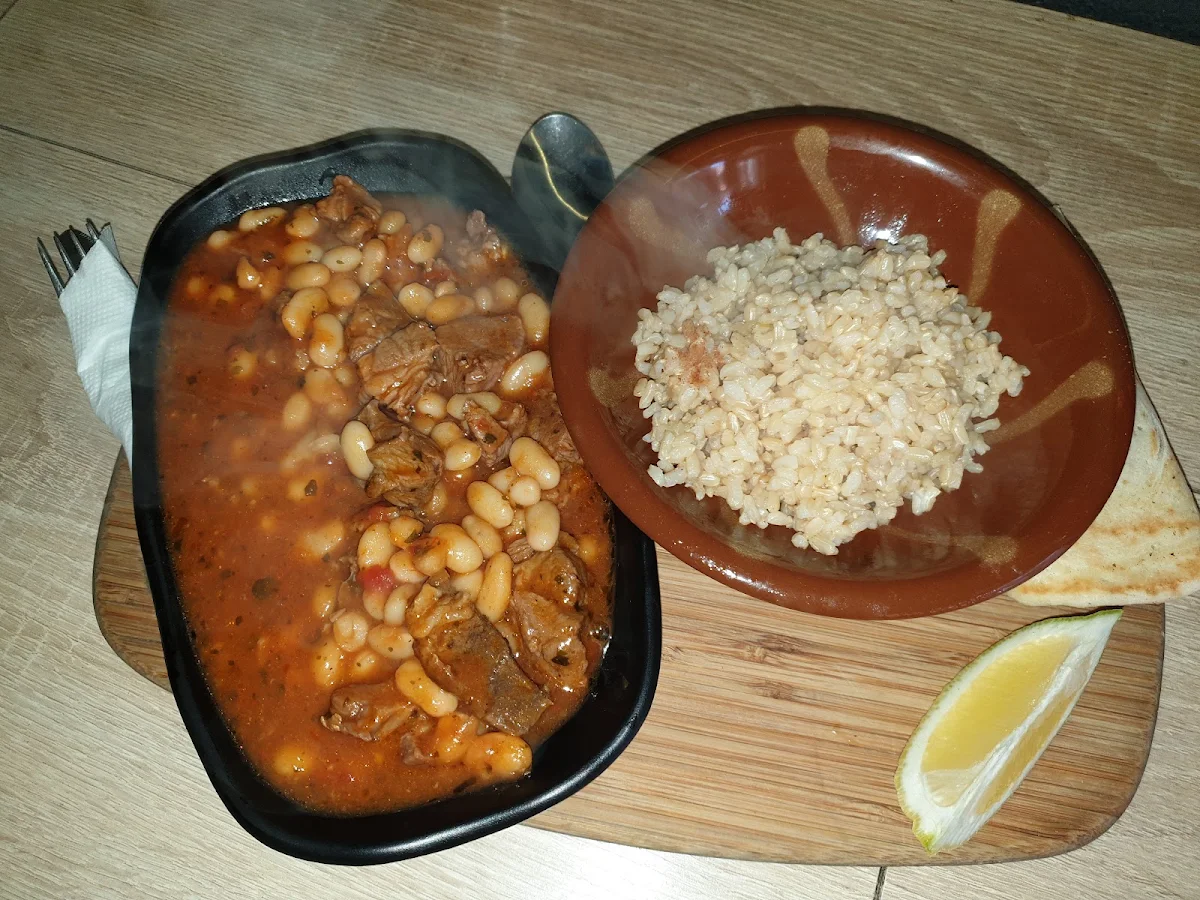 Rice and Beans with Lamb Chops