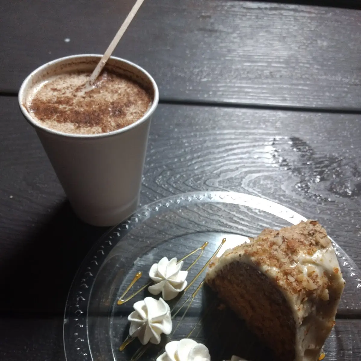 Carrot Cake and Coffee Latte
