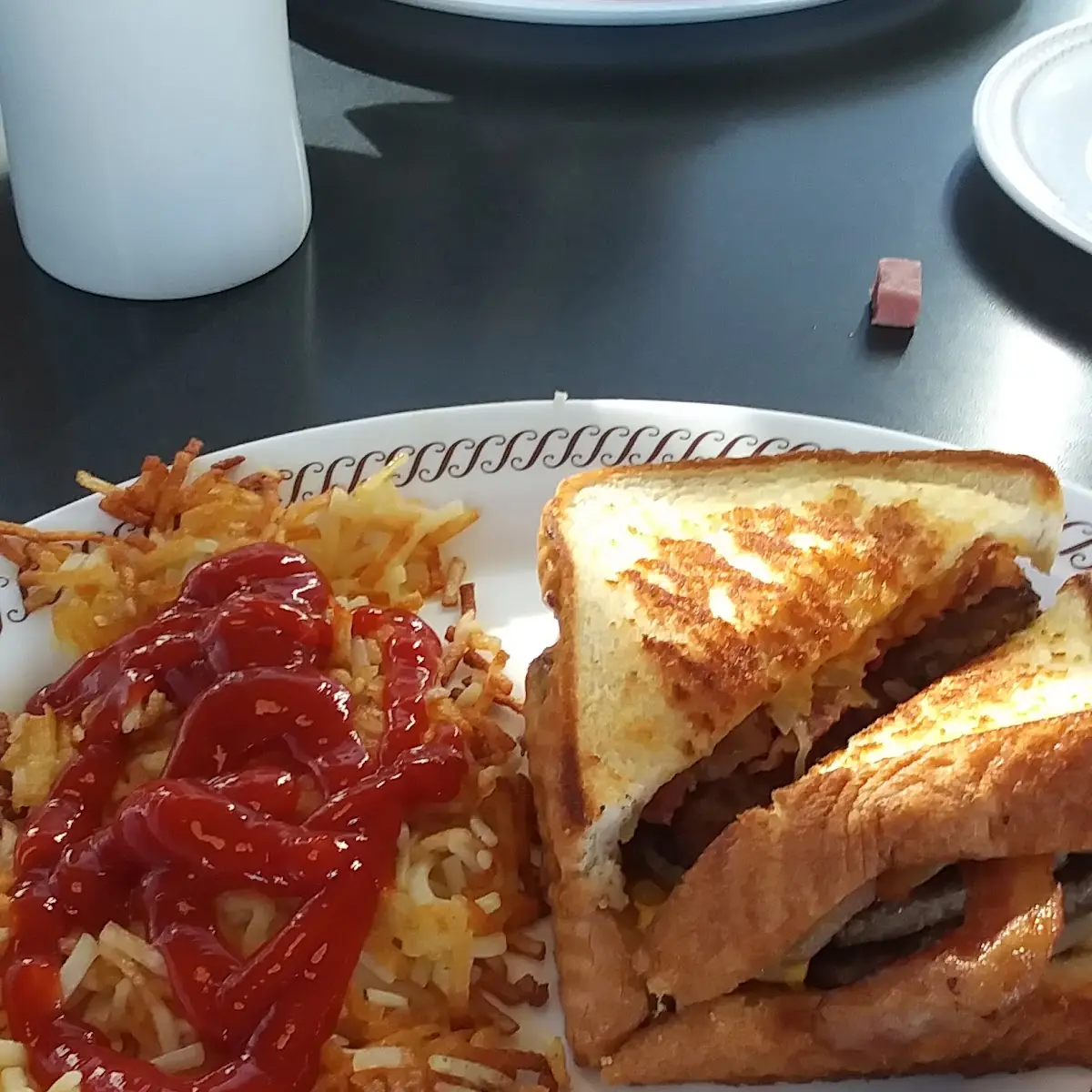 Patty Melt and Hashbrowns
