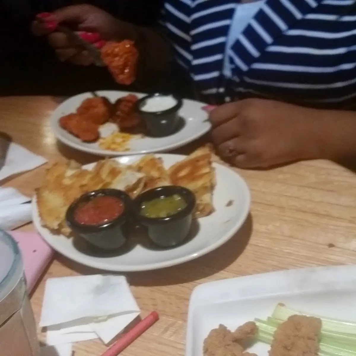 Chicken Quesadilla and Buffalo Boneless Chicken