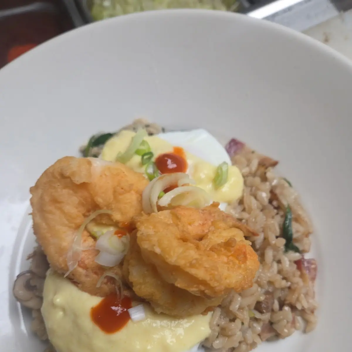 Crispy Shrimp Breakfast Risotto