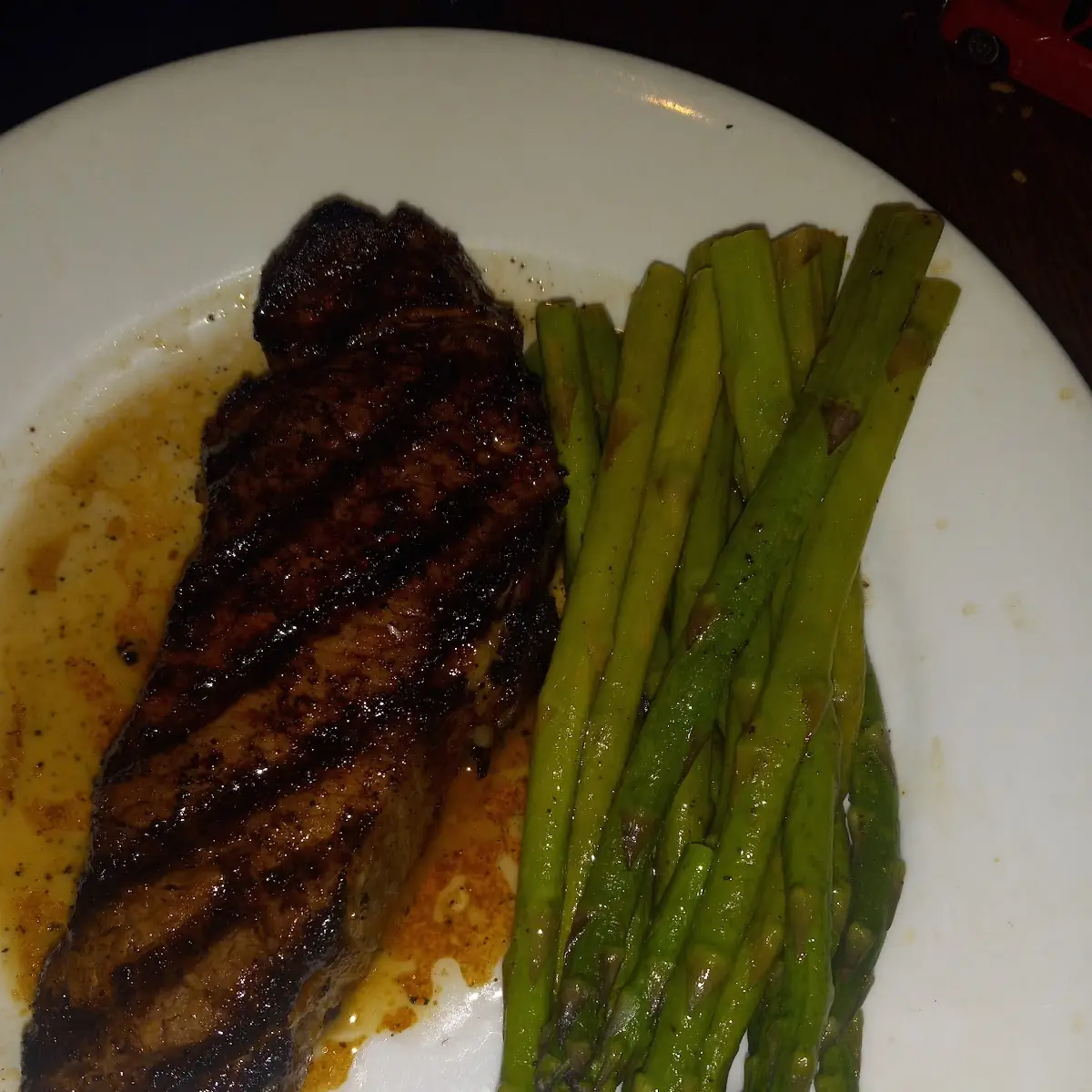 New York Strip and Asparagus