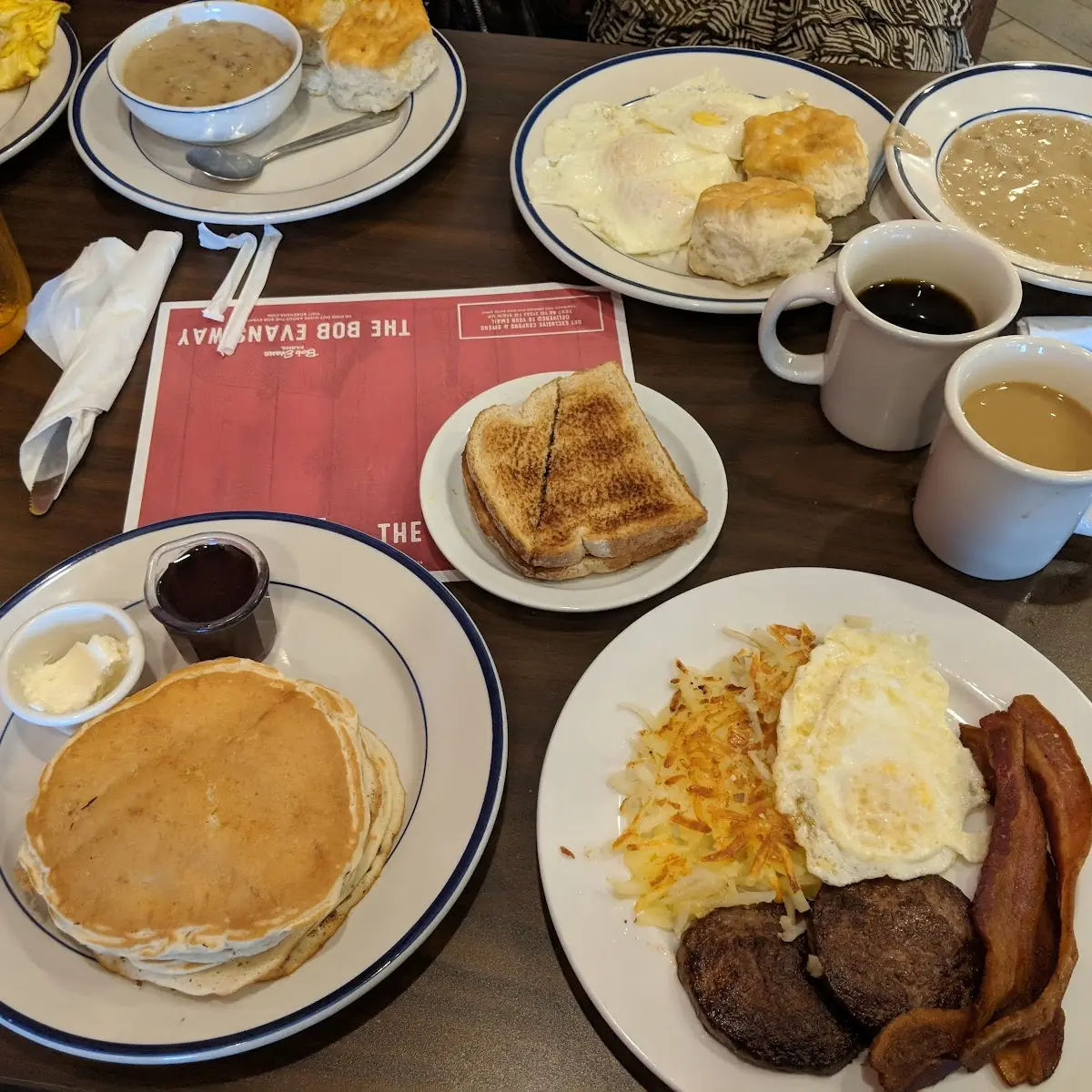 Bacon Eggs and Toast with Pancake Combo