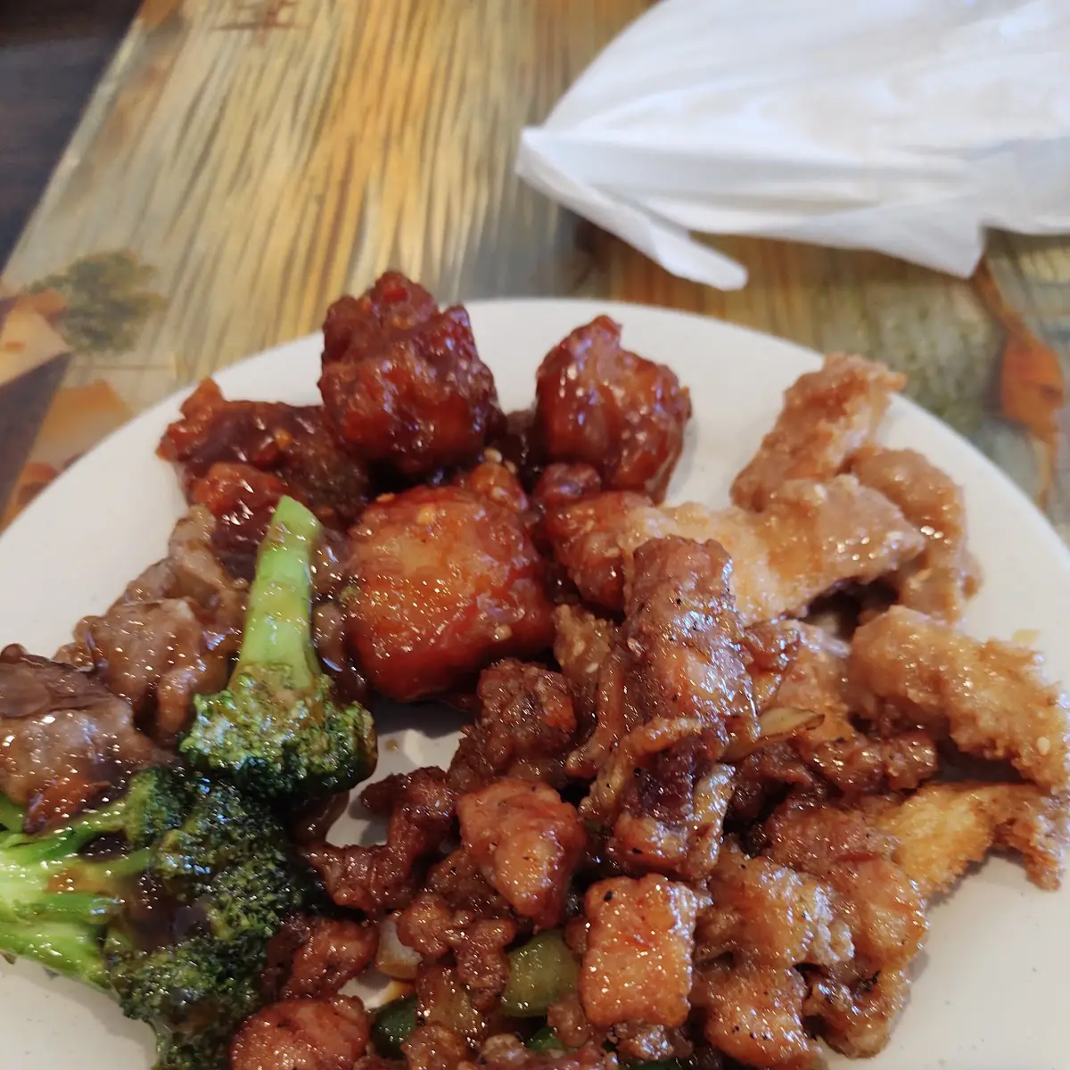 Black Pepper Chicken and Beef and Broccoli