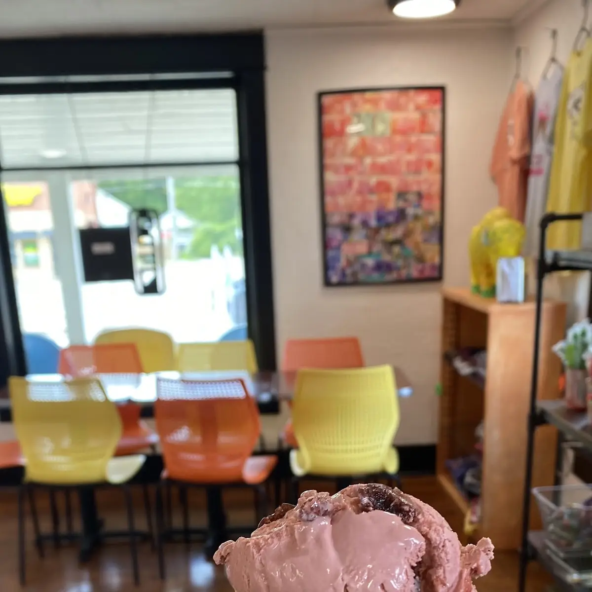 Black Cherry Ice Cream with Waffle Cone