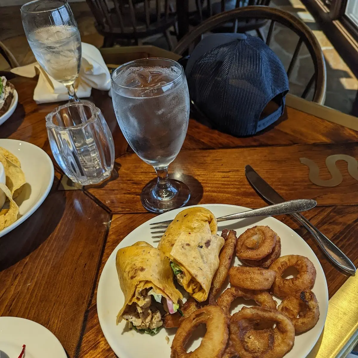 Caesar Chicken Wrap w Onion Rings
