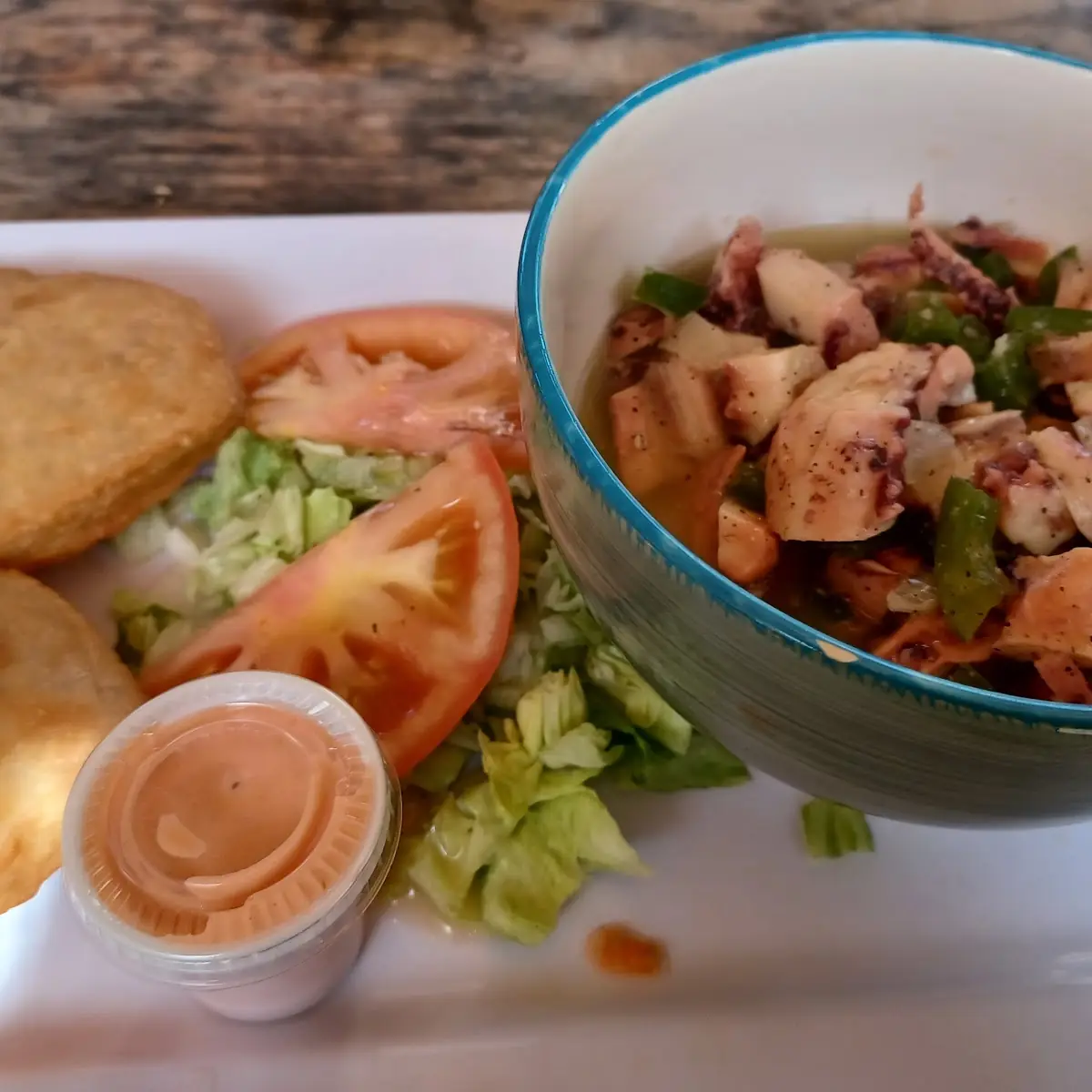 Octopus and Fried Arepas