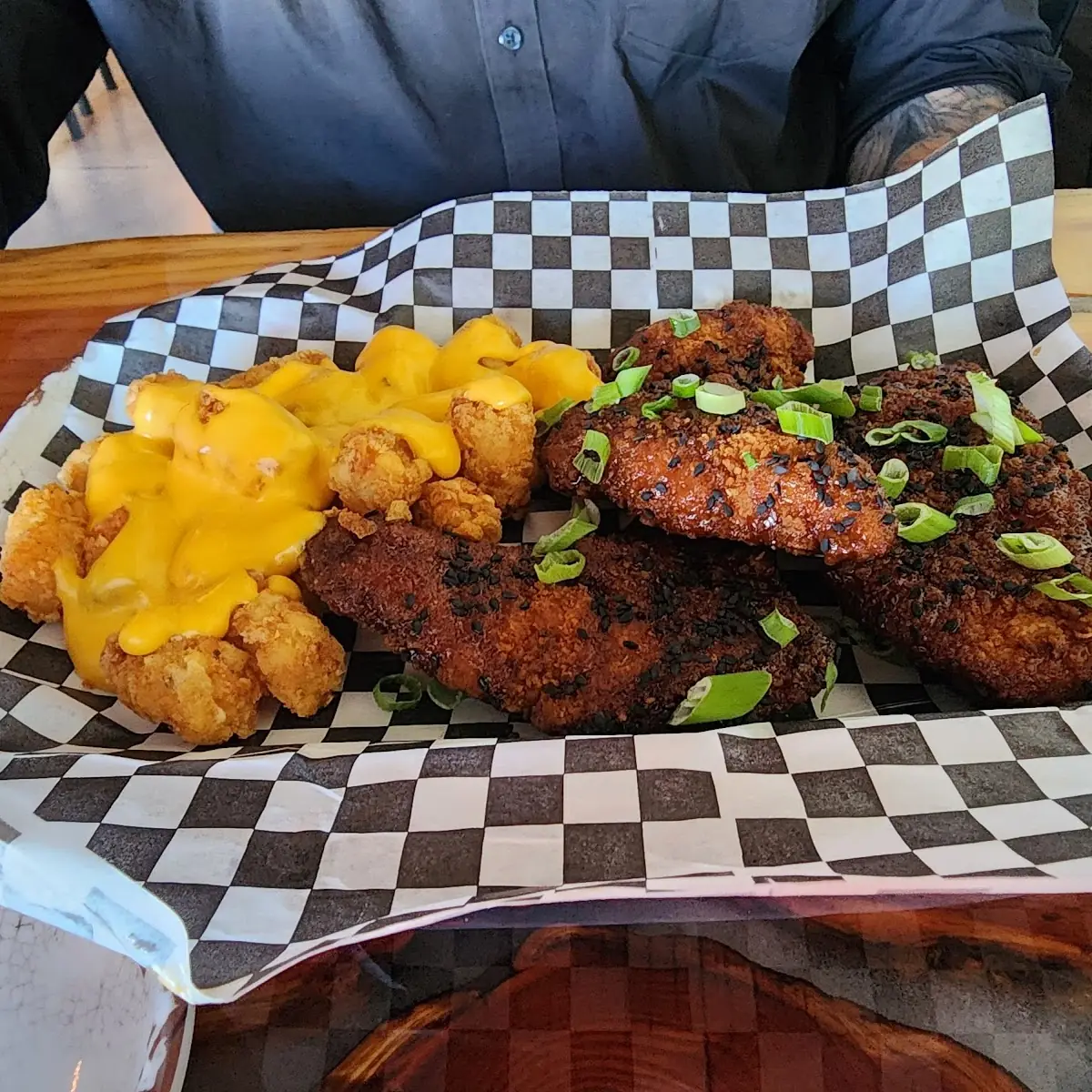 Teriyaki Chicken Strips with Cheese Tots