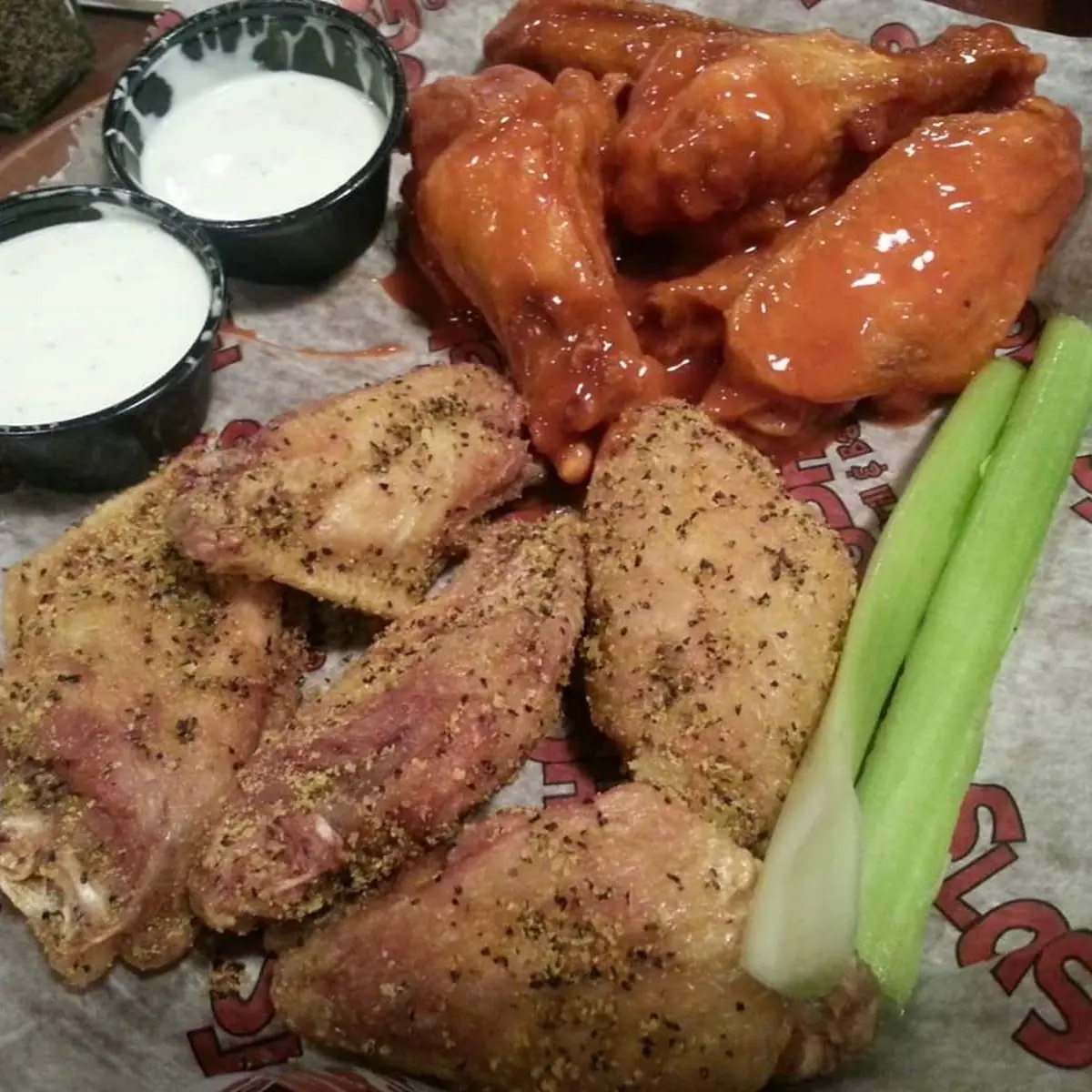 Appetizer Combo with Fried Pickles Hot Wings and Nachos