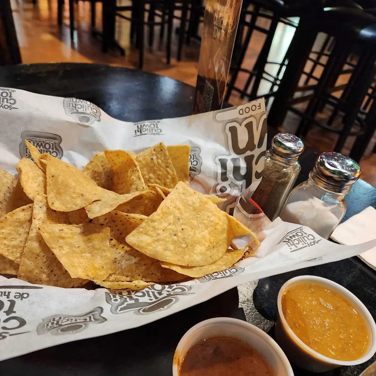 Chips Salsa and Beans