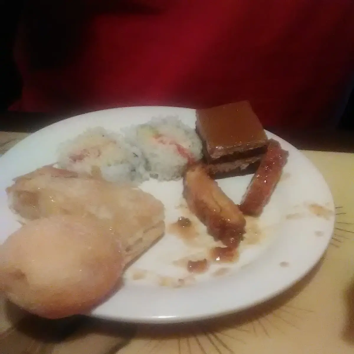 Sushi Apple Turnover Coffee Dessert