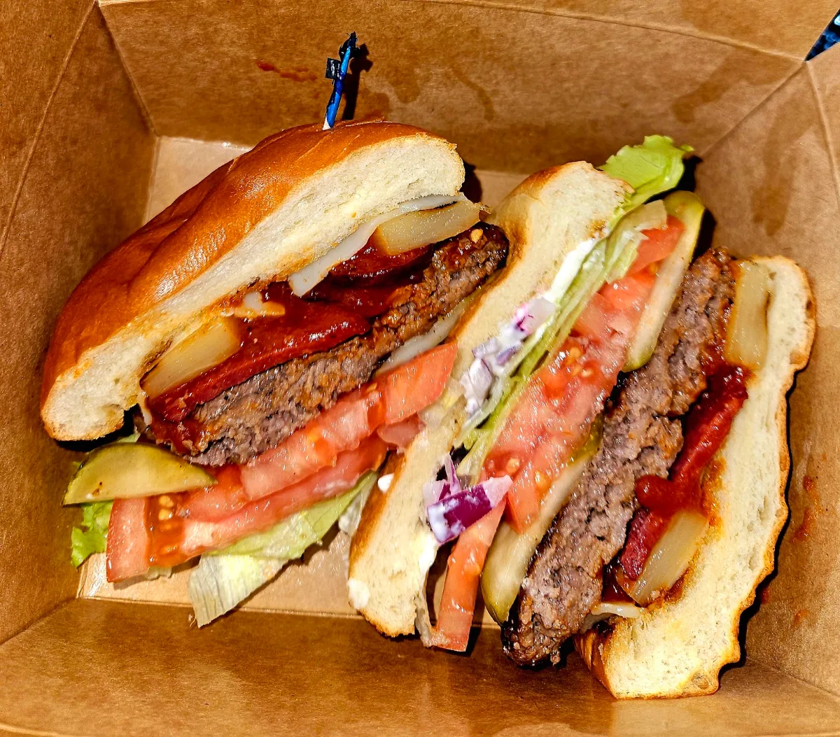 Pizza Burger w Pineapple Marinara on Both Sides pls