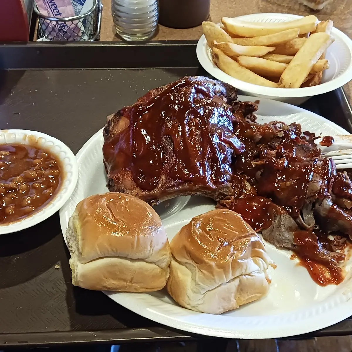 Combo Platter BBQ Ribs and Sliced Beef