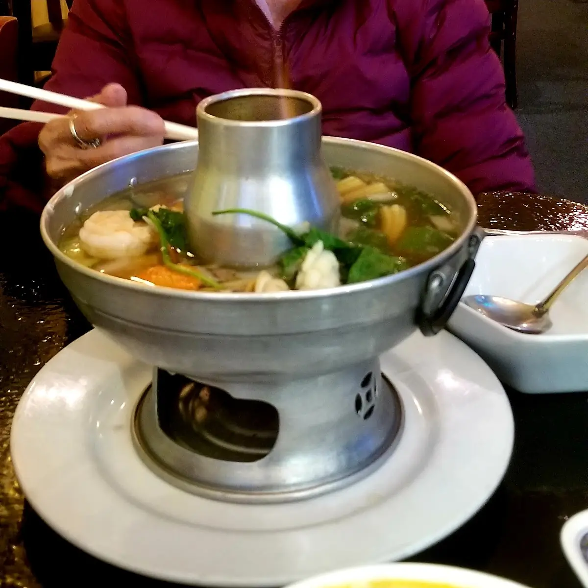 Hot Soup Comes with a Flamed Pot