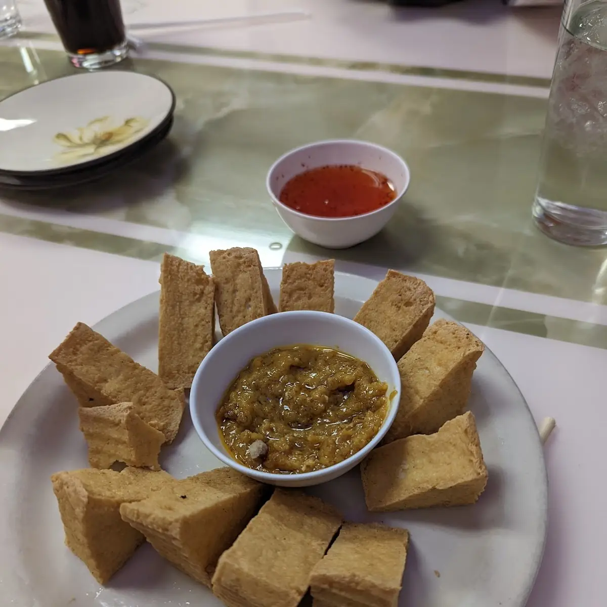 Deep Fried Tofu with Peanut Sauce