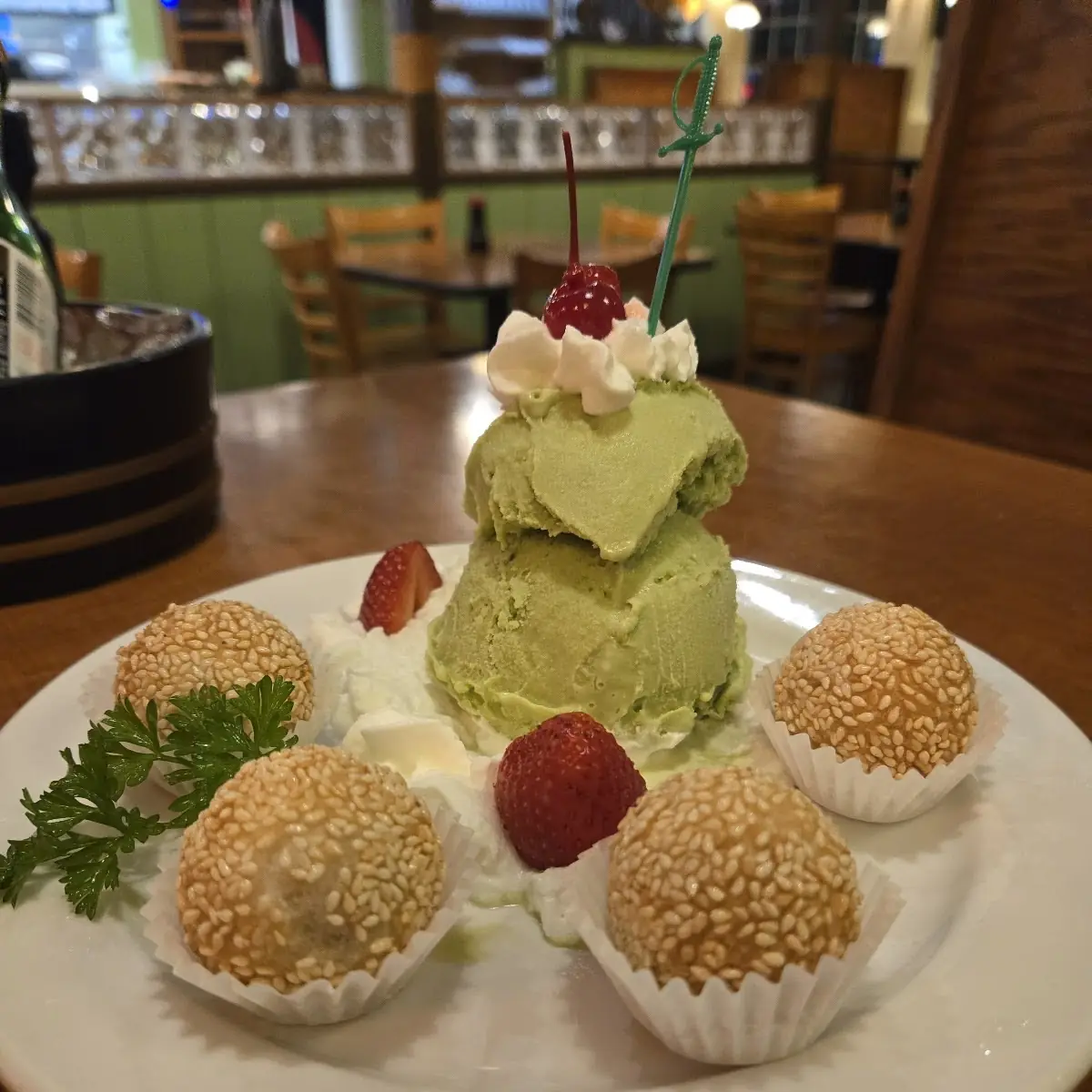 Green Tea Tempura Cheese Cake