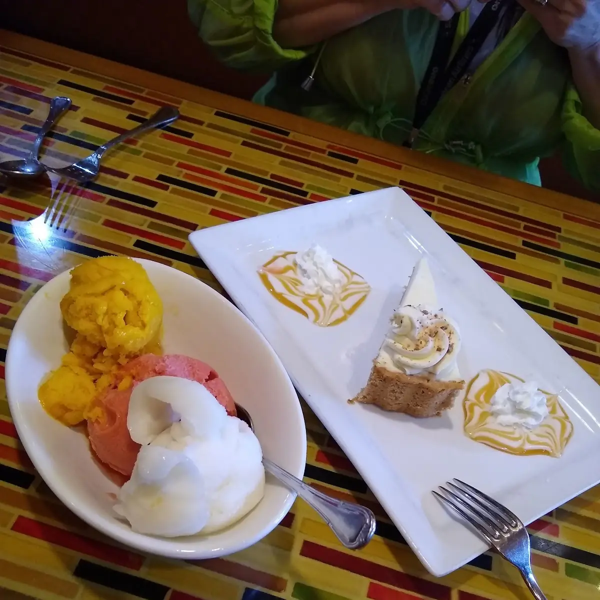 Mango Strawberry Lemon Sorbet Also Pumpkin Cheesecake