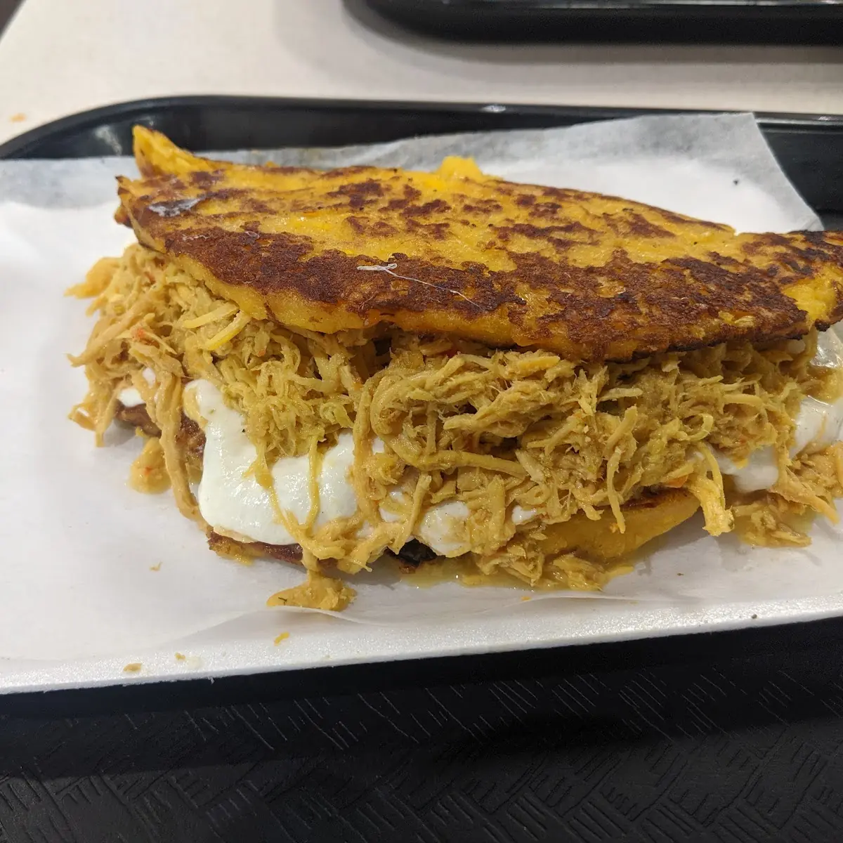 Chicken Cachapa with Hand Cheese