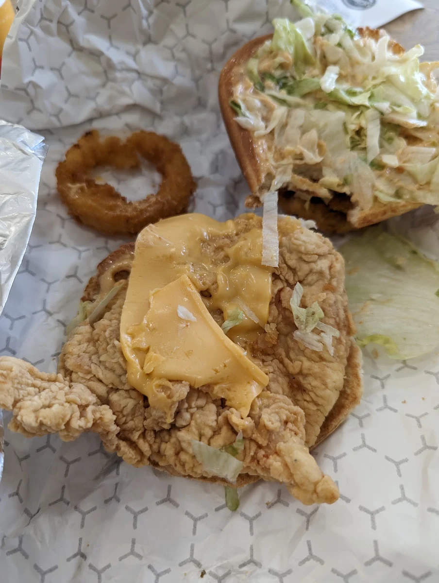 Half a Slice of Cheese for the Second Time not Worth 12, Church's Texas Chicken