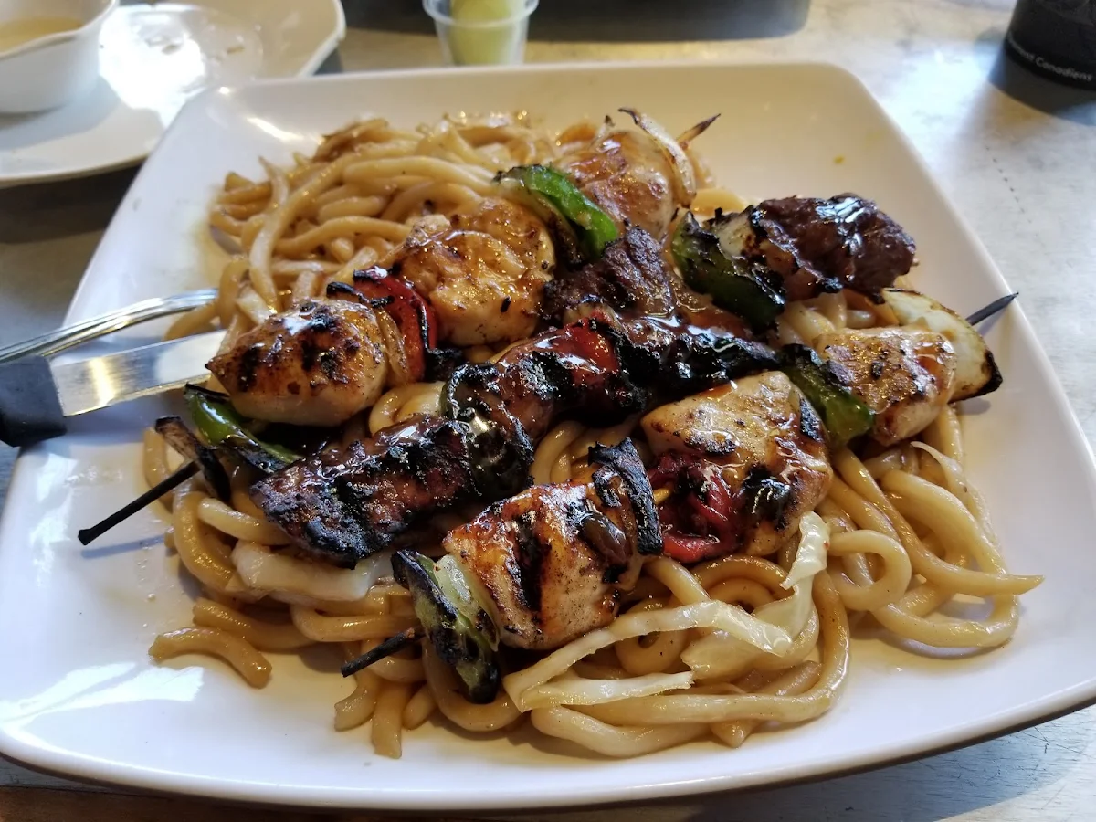45-Chicken and Beef Teriyaki on Udon