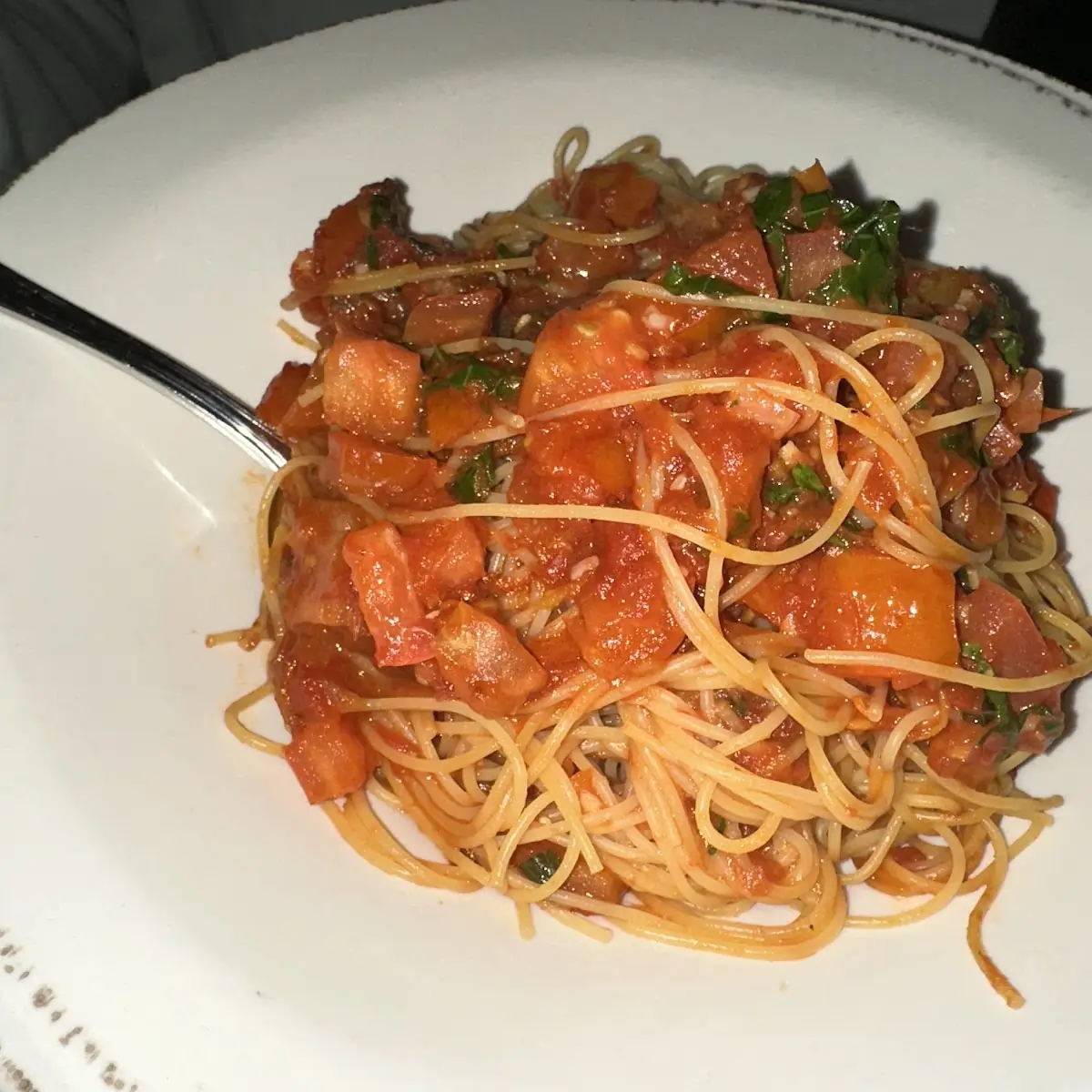 Angel Hair Pasta with Basil and Tomatoes
