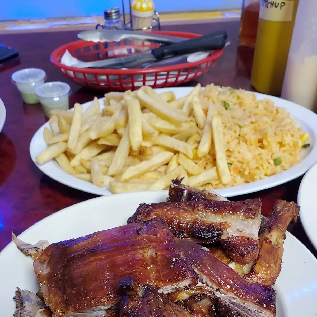 BBQ Half Chicken & Half Pork Ribs