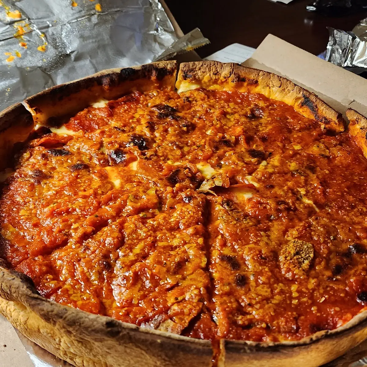 Deep Dish Pepperoni Pizza