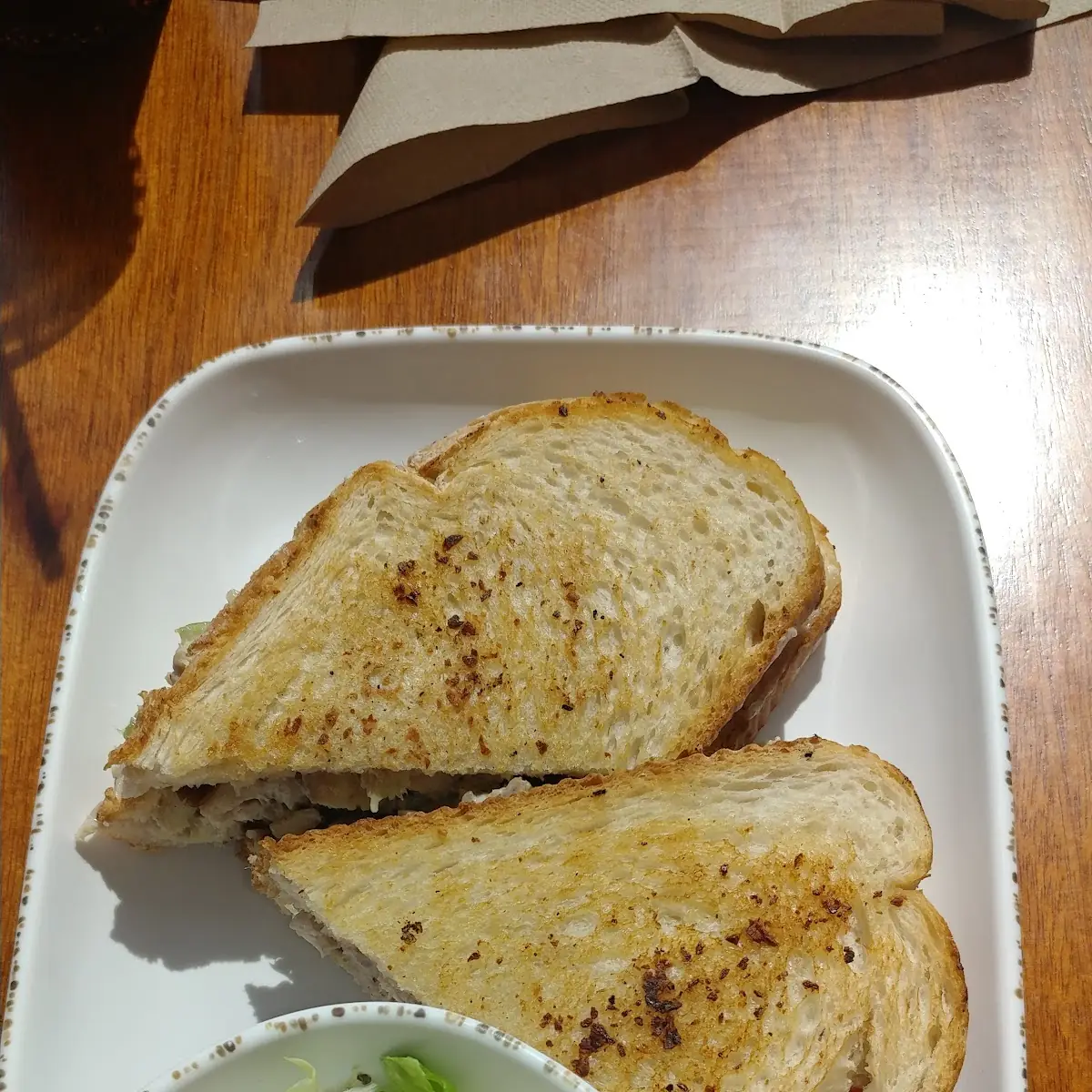 Walnut Chicken Panini with Potato Salad