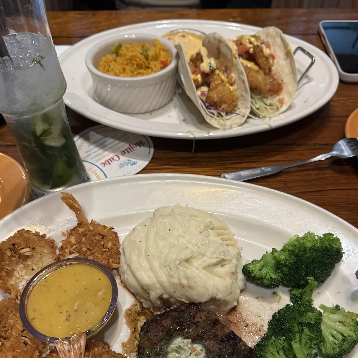 Filet Mignon and Coconut Shrimp