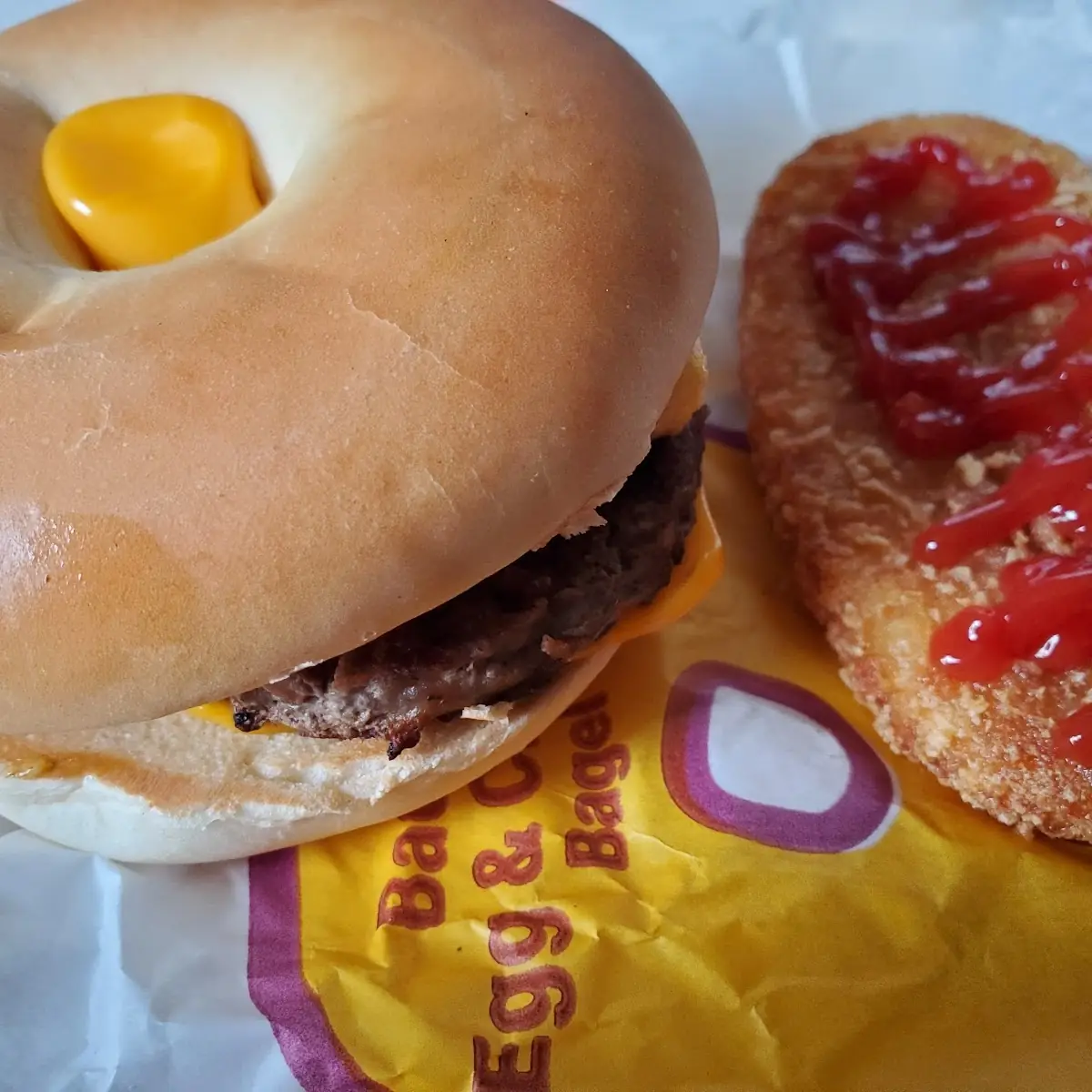 Steak Egg and Cheese Bagel with Hashbrown