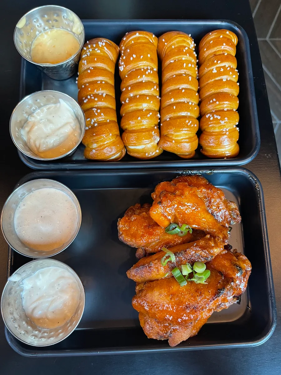 Pretzel Sticks and Chicken Wings