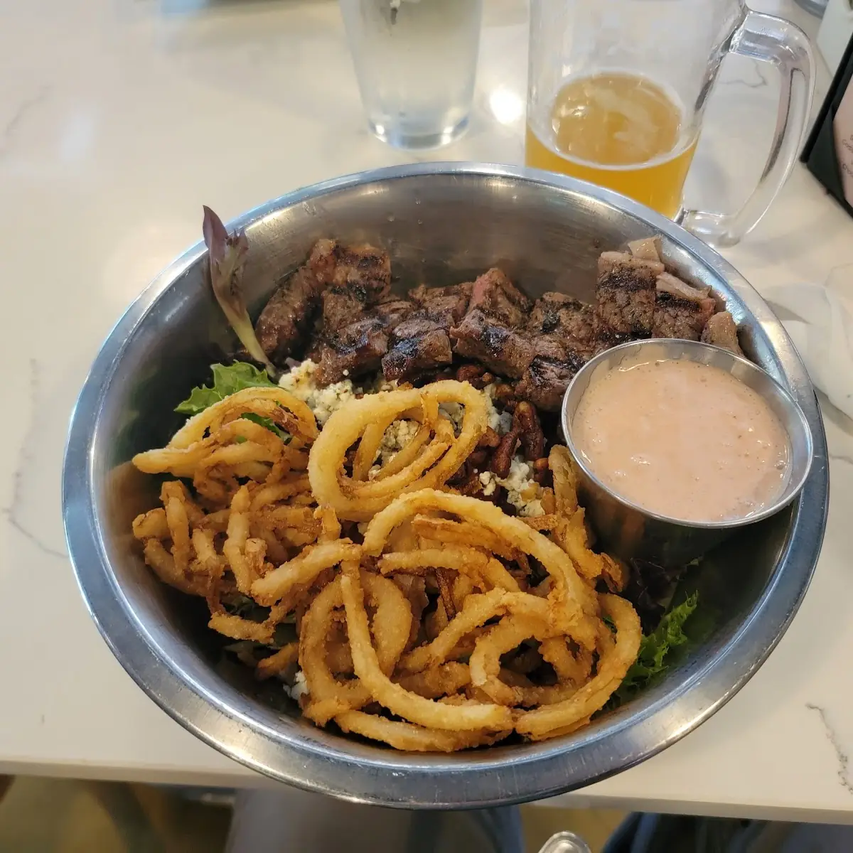 Salad with New York Strip Steak