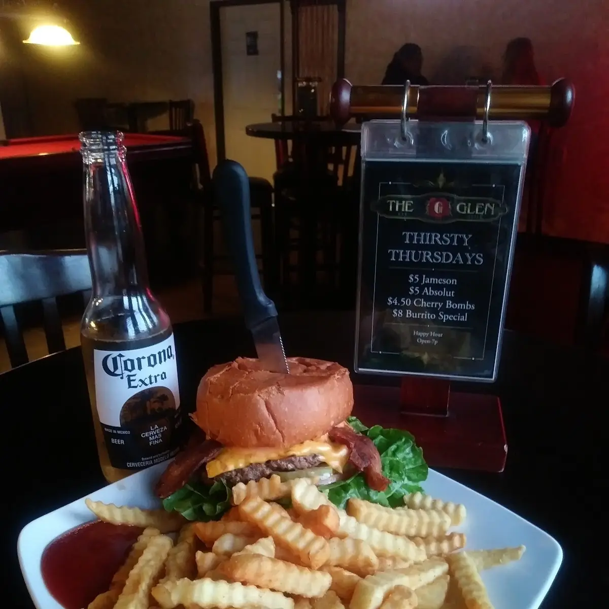 Bacon Burger & Fries with Cheese