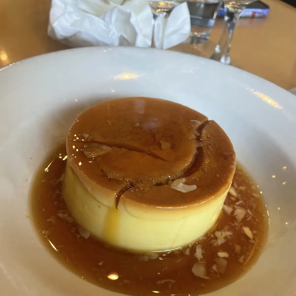 Vanilla Crème Caramel Dessert Plate