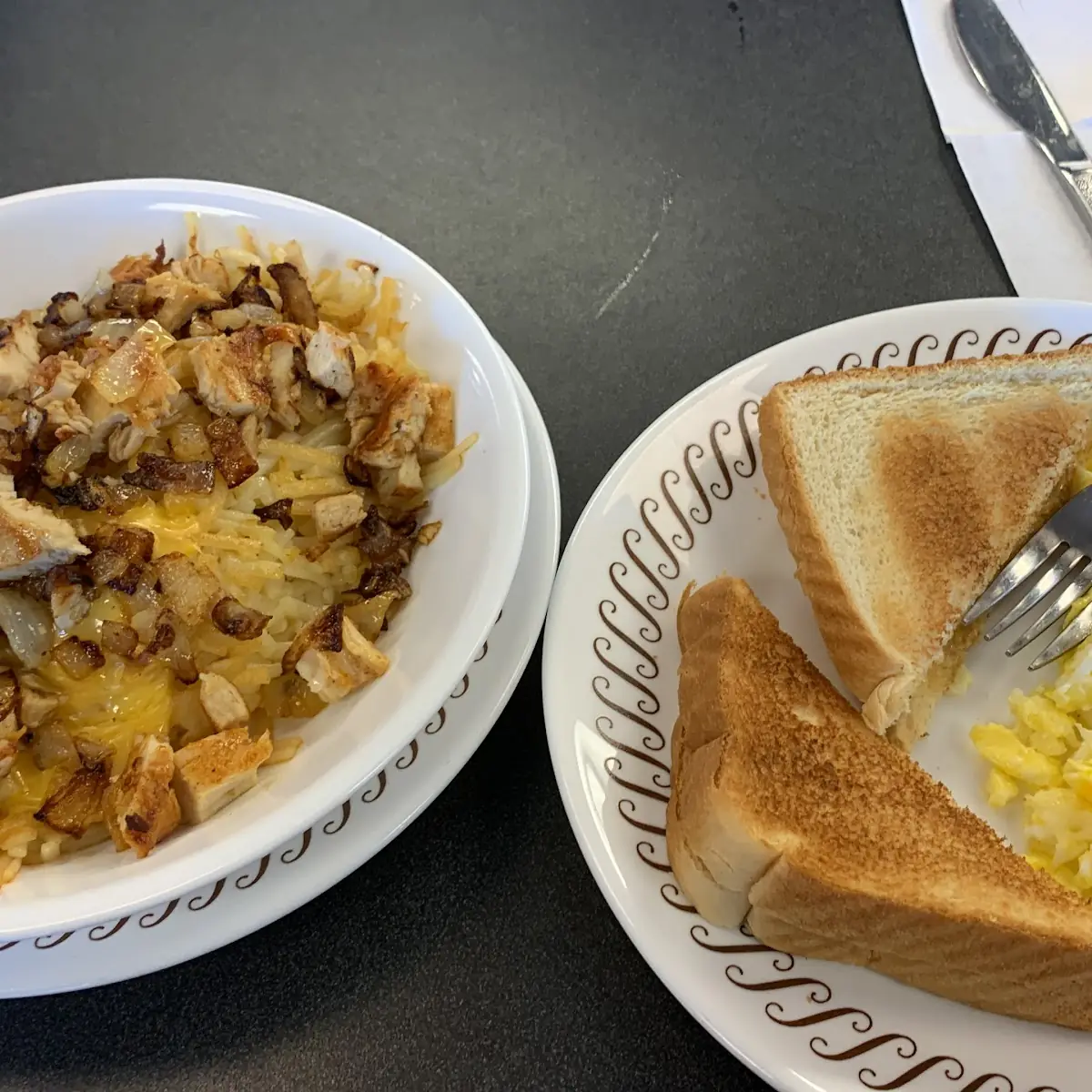 Hash Browns and Toast