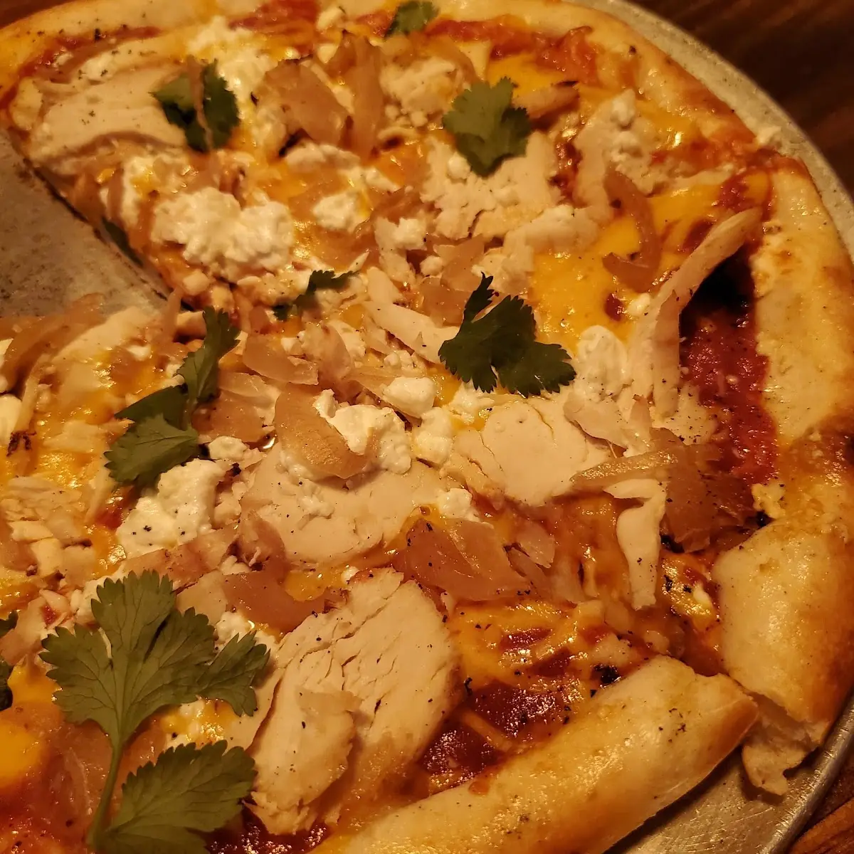 BBQ Chicken Pizza with Goat Cheese