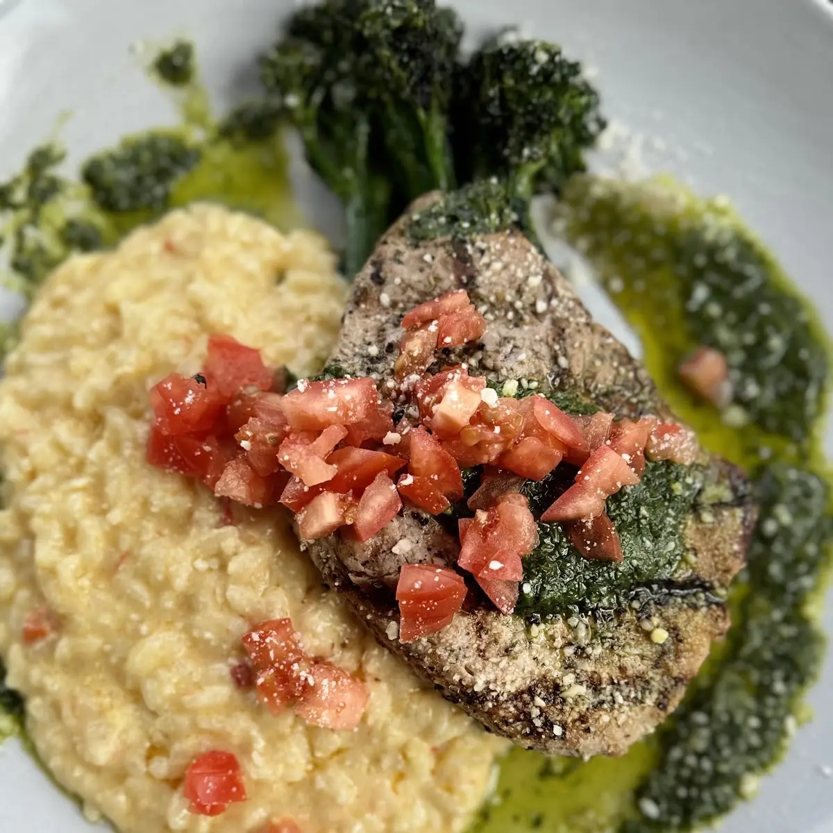 Grilled Salmon and Risotto